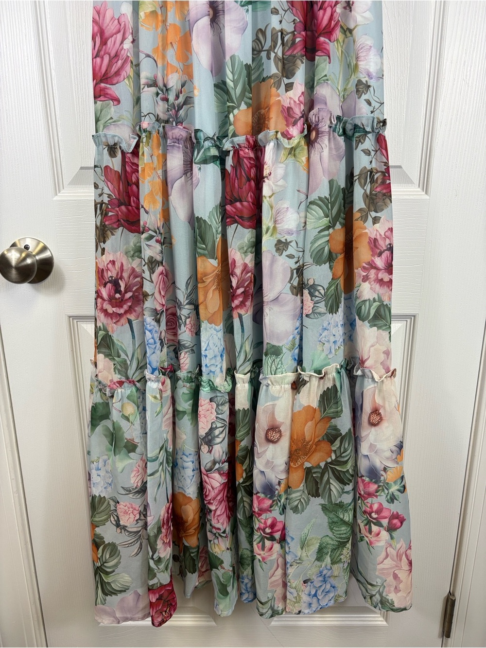 Baltic Born Anita maxi dress light blue floral print sz med - Picture 8 of 12